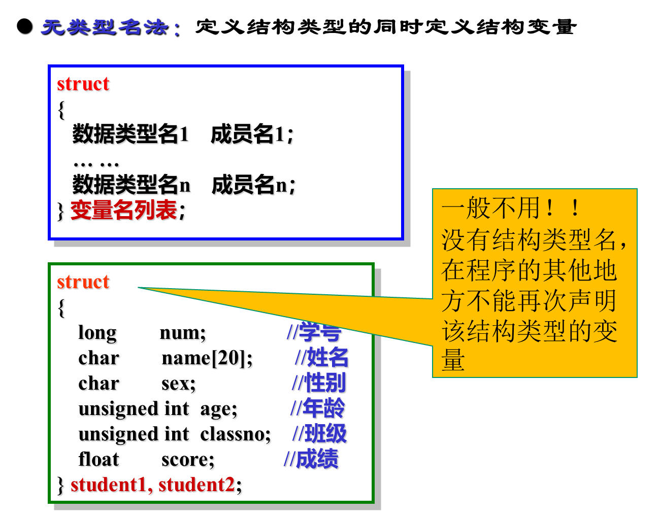 无类型名的结构体