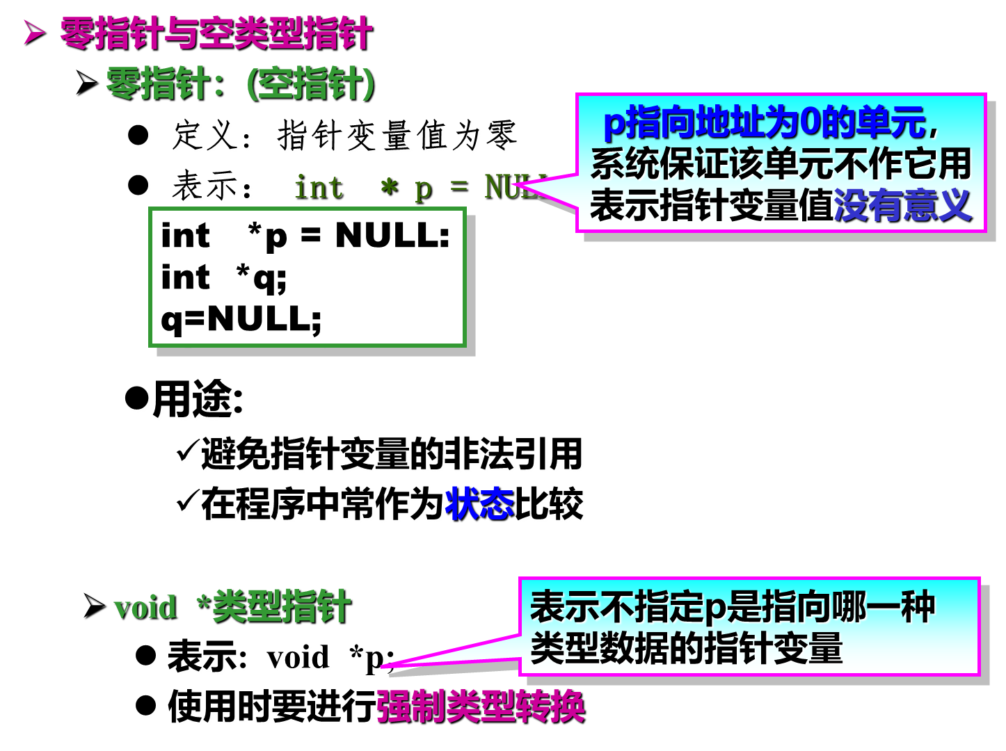 零指针与空类型指针